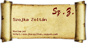 Szojka Zoltán névjegykártya