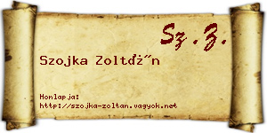Szojka Zoltán névjegykártya